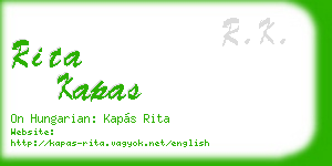 rita kapas business card